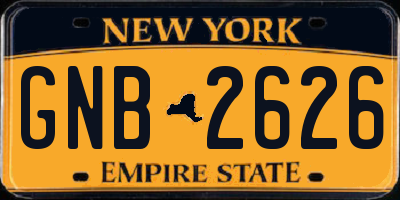 NY license plate GNB2626