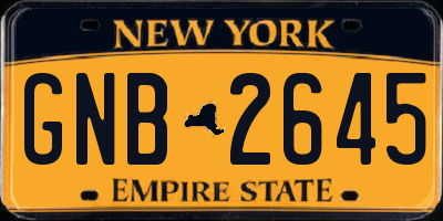 NY license plate GNB2645