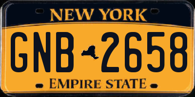 NY license plate GNB2658
