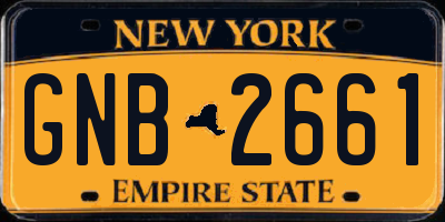 NY license plate GNB2661