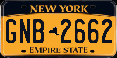 NY license plate GNB2662