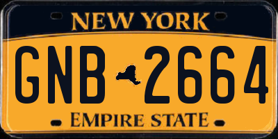 NY license plate GNB2664
