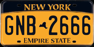 NY license plate GNB2666