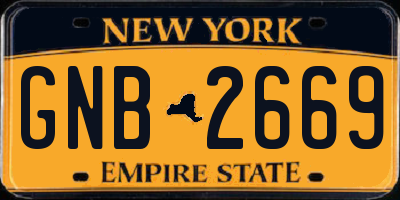 NY license plate GNB2669