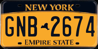NY license plate GNB2674