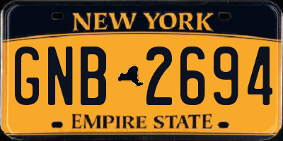 NY license plate GNB2694