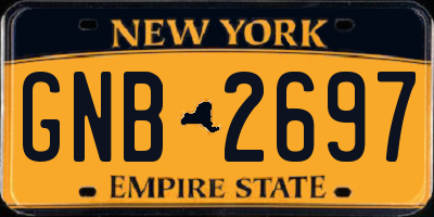 NY license plate GNB2697