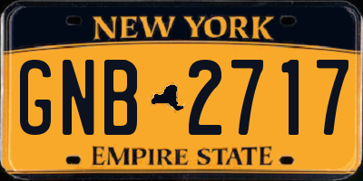 NY license plate GNB2717