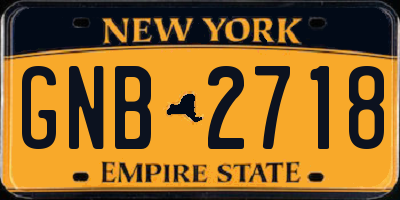 NY license plate GNB2718
