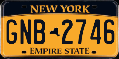 NY license plate GNB2746