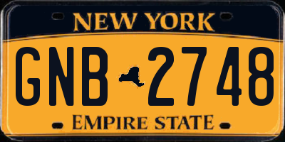 NY license plate GNB2748