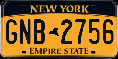 NY license plate GNB2756