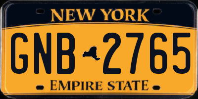NY license plate GNB2765