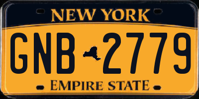 NY license plate GNB2779