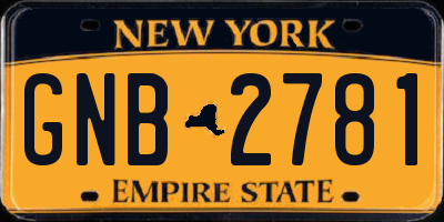 NY license plate GNB2781