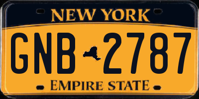 NY license plate GNB2787
