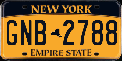 NY license plate GNB2788