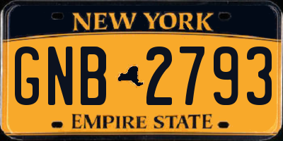 NY license plate GNB2793