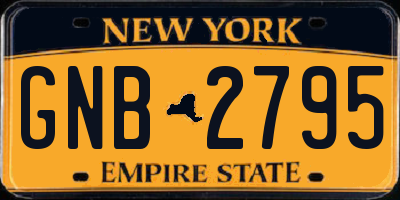 NY license plate GNB2795