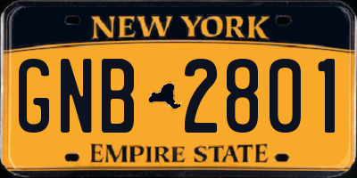 NY license plate GNB2801