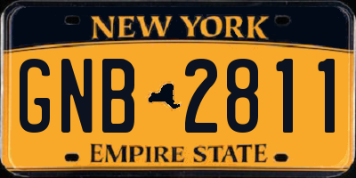 NY license plate GNB2811