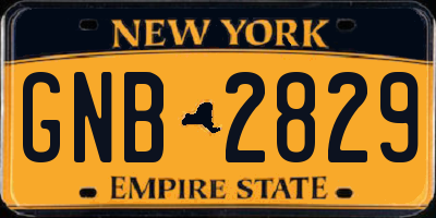 NY license plate GNB2829