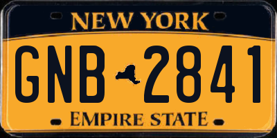 NY license plate GNB2841