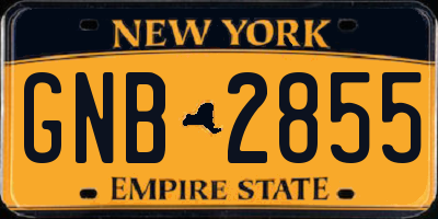 NY license plate GNB2855