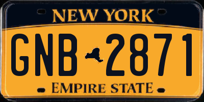 NY license plate GNB2871