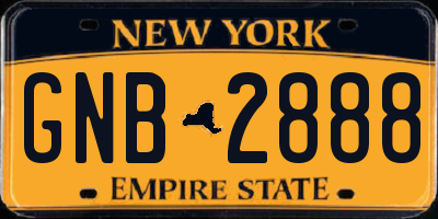 NY license plate GNB2888