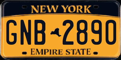 NY license plate GNB2890