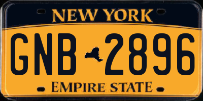 NY license plate GNB2896