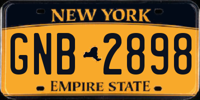 NY license plate GNB2898