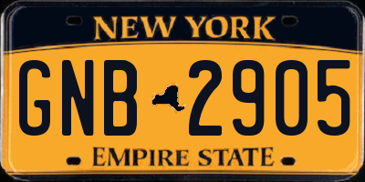 NY license plate GNB2905