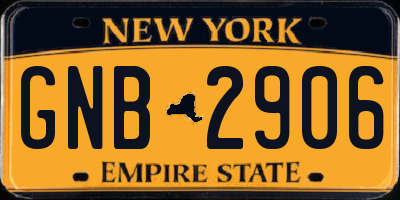 NY license plate GNB2906