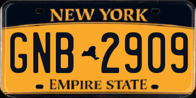 NY license plate GNB2909