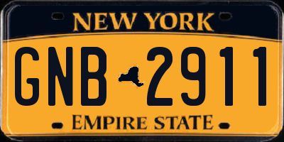 NY license plate GNB2911