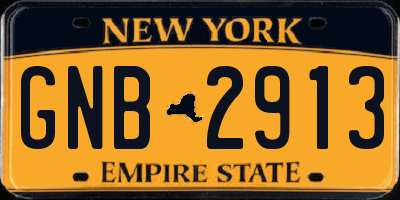 NY license plate GNB2913