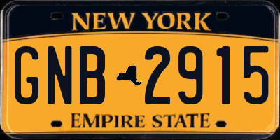 NY license plate GNB2915