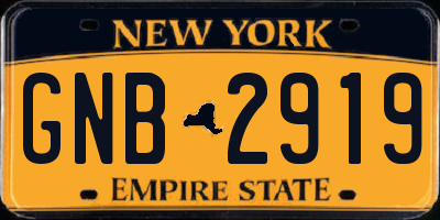 NY license plate GNB2919