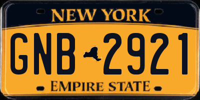 NY license plate GNB2921