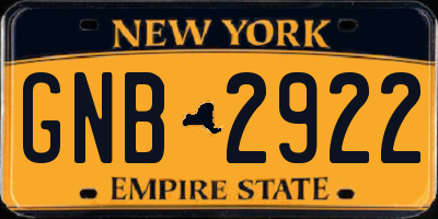 NY license plate GNB2922