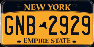 NY license plate GNB2929