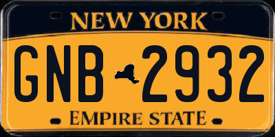 NY license plate GNB2932