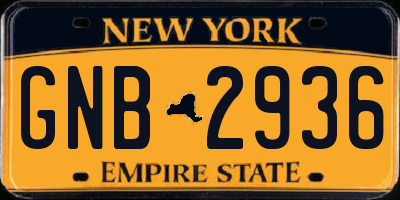 NY license plate GNB2936