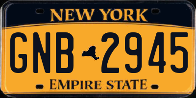 NY license plate GNB2945