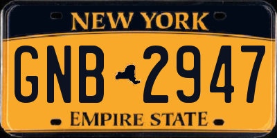 NY license plate GNB2947