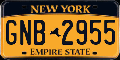NY license plate GNB2955