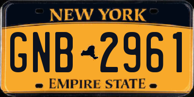 NY license plate GNB2961