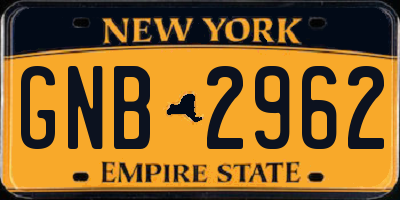 NY license plate GNB2962